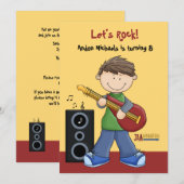 Jam Session - Birthday Party Invitation Kaart (Voorkant / Achterkant)