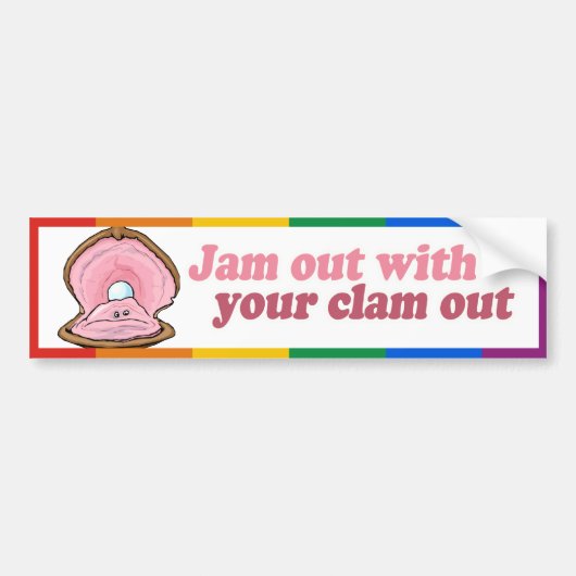 JAM UIT MET JE CLAM UIT -.png Bumpersticker (Voorkant)