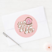JAM UIT MET JE CLAM UIT RONDE STICKER (Envelop)
