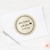 jam verpakt met een liefdesbliksetiket ronde sticker (Envelop)