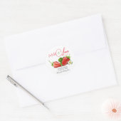 Jam Verpakt met Liefde Aardbei Fruit | Bruiloft Ronde Sticker (Envelop)