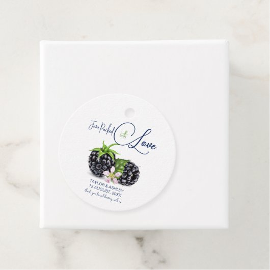 Jam verpakt met liefde Blackberry Fruit | Bruiloft Bedankjes Labels (In situ)