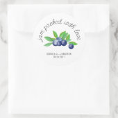 Jam Verpakt Met Liefde Blueberry Jam Wedding Favor Ronde Sticker (Tas)