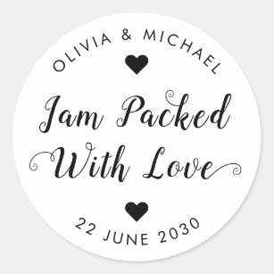 Jam verpakt met liefde bruiloft partij Jam Jar Fav Ronde Sticker