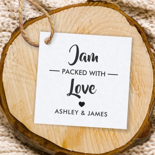 Jam verpakt met liefde cadeau Labels, bruiloft Lab Bedankjes Labels