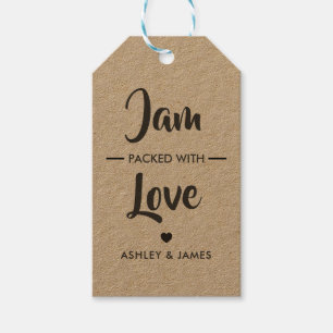 Jam verpakt met liefde cadeau Labels, bruiloft Lab Cadeaulabel