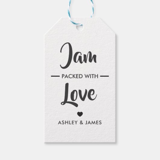 Jam verpakt met liefde cadeau Labels, bruiloft Lab Cadeaulabel (Voorkant)