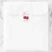 Jam verpakt met liefde Cherry Fruit | Bruiloft Ronde Sticker (Tas)
