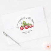 Jam Verpakt Met Liefde Strawberry Jam Wedding Favo Ronde Sticker (Envelop)