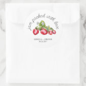 Jam Verpakt Met Liefde Strawberry Jam Wedding Favo Ronde Sticker (Tas)