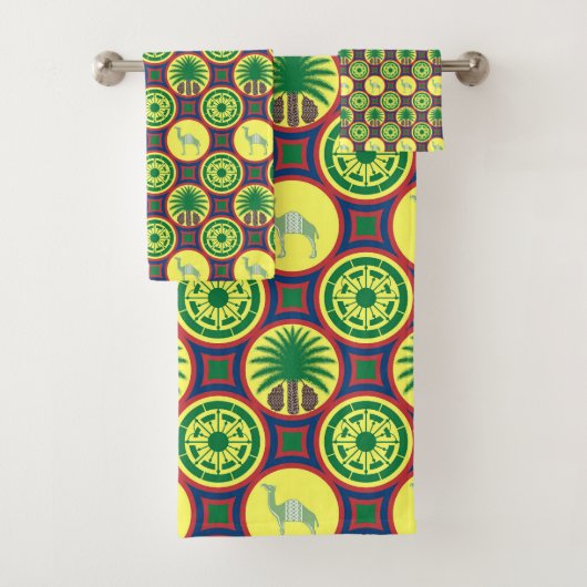 Jamahiri ® Libya | Africa Pattern Bad Handdoek (Insitu)