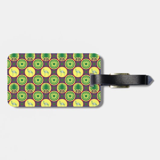 Jamahiri ® Libya | Africa Pattern Bagagelabel (Achterkant horizontaal)