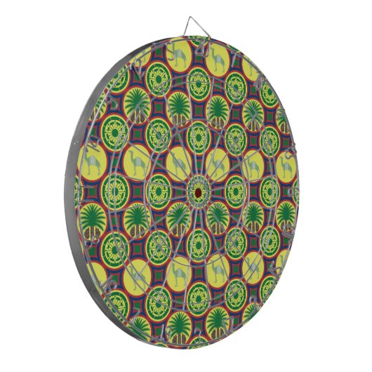 Jamahiri ® Libya | Africa Pattern Dartbord (Voorkant Links)