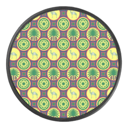 Jamahiri ® Libya | Africa Pattern  Hockey Puck (Voorkant)