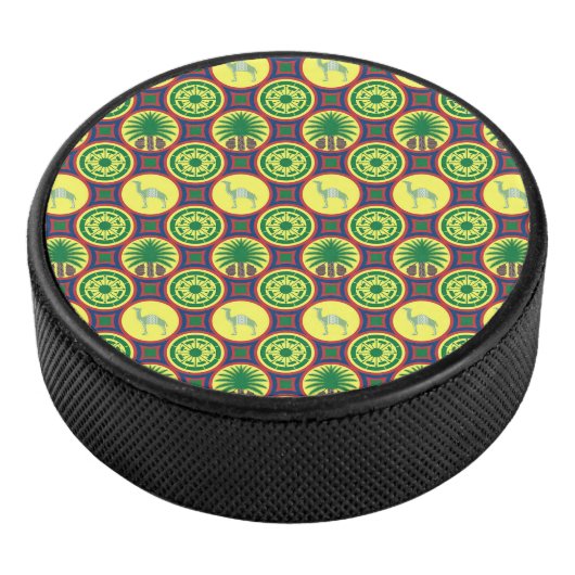 Jamahiri ® Libya | Africa Pattern Hockey Puck (3/4)