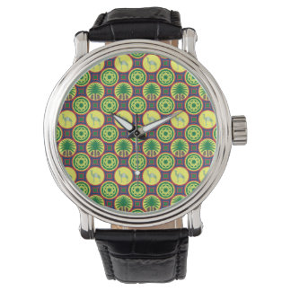 Jamahiri ® Libya | Africa Pattern  Horloge