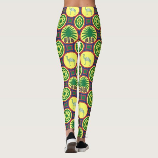 Jamahiri ® Libya | Africa Pattern  Leggings (Achterkant)