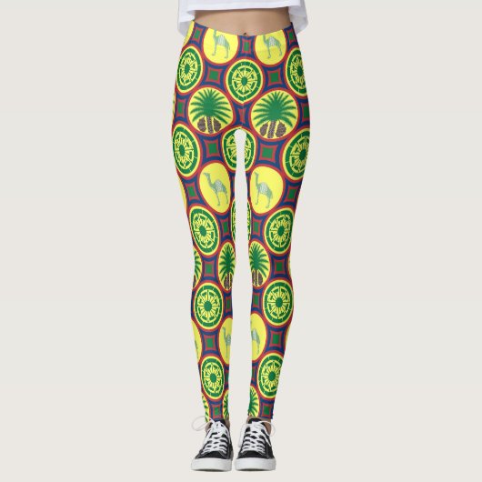 Jamahiri ® Libya | Africa Pattern Leggings (Voorkant)