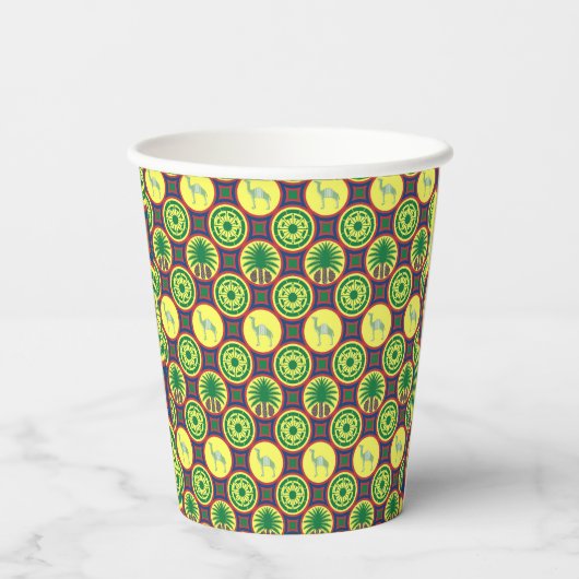 Jamahiri ® Libya | Africa Pattern  Papieren Bekers (Achterkant)