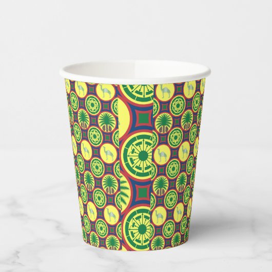 Jamahiri ® Libya | Africa Pattern Papieren Bekers (Links)