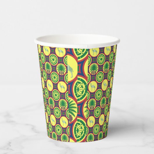 Jamahiri ® Libya | Africa Pattern  Papieren Bekers (Rechts)