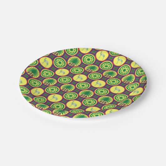 Jamahiri ® Libya | Africa Pattern  Papieren Bordje (Gekanteld)