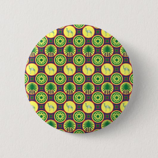 Jamahiri ® Libya | Africa Pattern  Ronde Button 5,7 Cm (Voorkant)