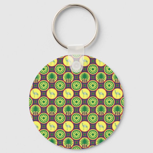 Jamahiri ® Libya | Africa Pattern Sleutelhanger (Voorkant)