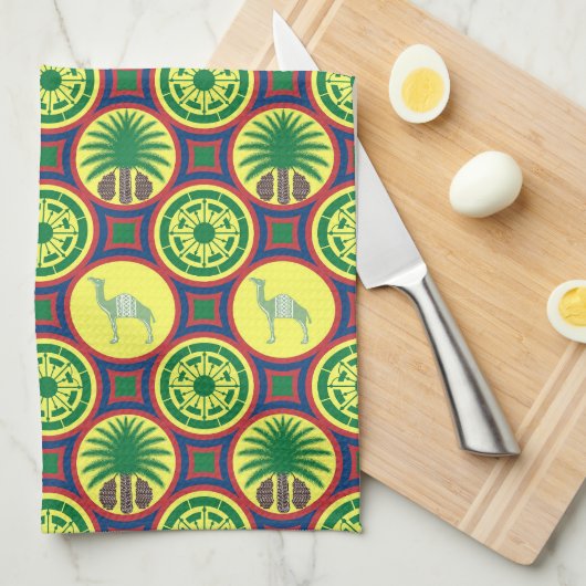 Jamahiri ® Libya | Africa Pattern Theedoek (Quarter Fold)