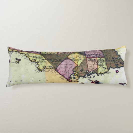 Jamaica 1680 Map Lichaamskussen (Voorkant)