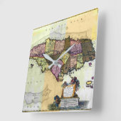 Jamaica 1680 Map Vierkante Klok (Hoek)