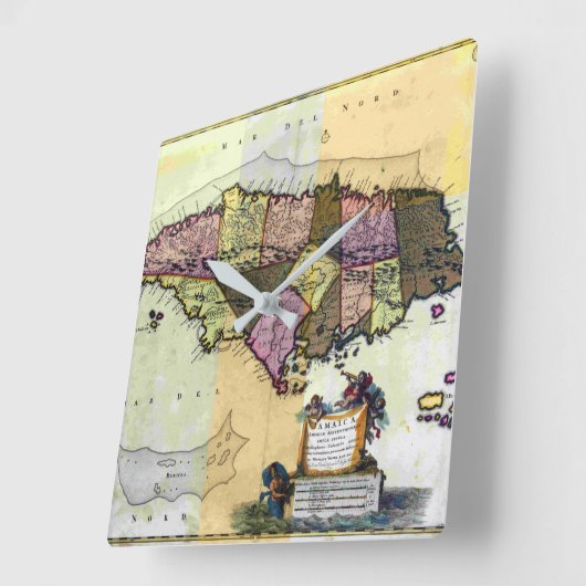  Jamaica 1680 Map Vierkante Klok (Hoek)