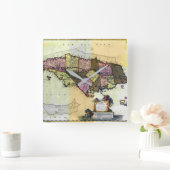 Jamaica 1680 Map Vierkante Klok (Huis)