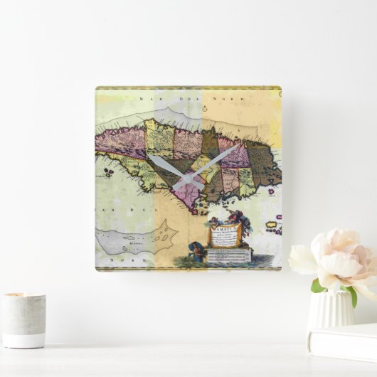  Jamaica 1680 Map Vierkante Klok (Huis)