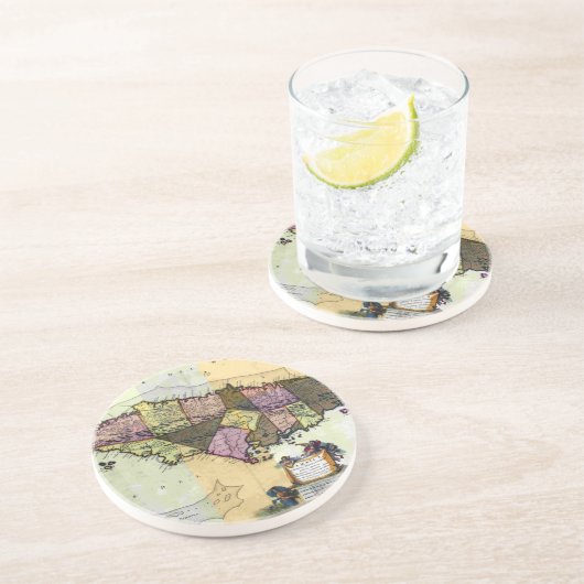  Jamaica 1680 Map Zandsteen Onderzetter (Zijkant)