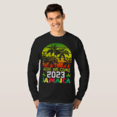 Jamaica 2023 Hier komen we Mannen met een lange ba T-shirt (Voorkant volledig)