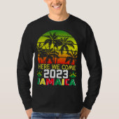Jamaica 2023 Hier komen we Mannen met een lange ba T-shirt (Voorkant)