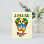 Jamaica 2024 Flip Flop Vakantie Tropisch Strand  Briefkaart (Staand voorkant)