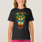 Jamaica 2024 Flip Flop Vakantie Tropisch Strand T-shirt (Voorkant)