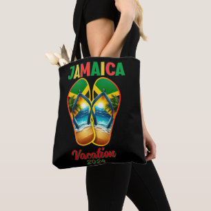 Jamaica 2024 Flip Flop Vakantie Tropisch Strand Tote Bag