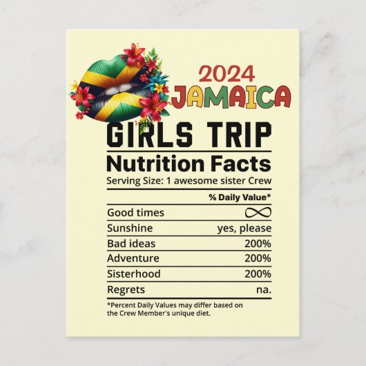 Jamaica 2024 Girls' Trip Vier Vriendschap Briefkaart (Voorkant)