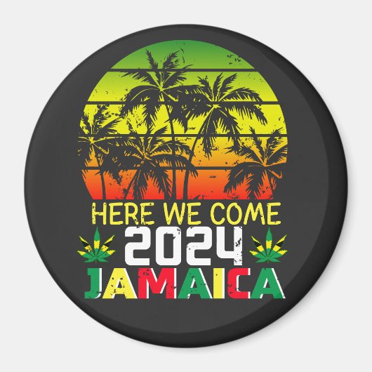 Jamaica 2024 Hier komen we cirkel Magneet (Voorkant)