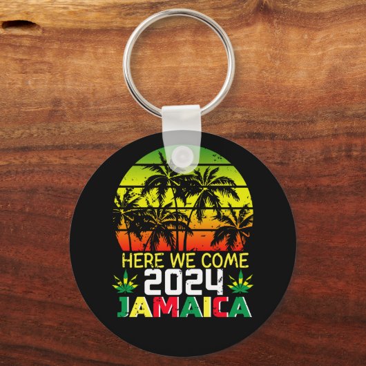 Jamaica 2024 Hier komen we cirkel Sleutelhanger (Voorkant)