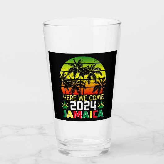 Jamaica 2024 Hier komen we Drink Glas (Voorkant)