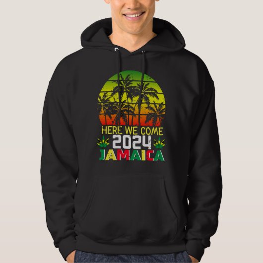 Jamaica 2024 Hier komen we Mannen Hoodie (Voorkant)