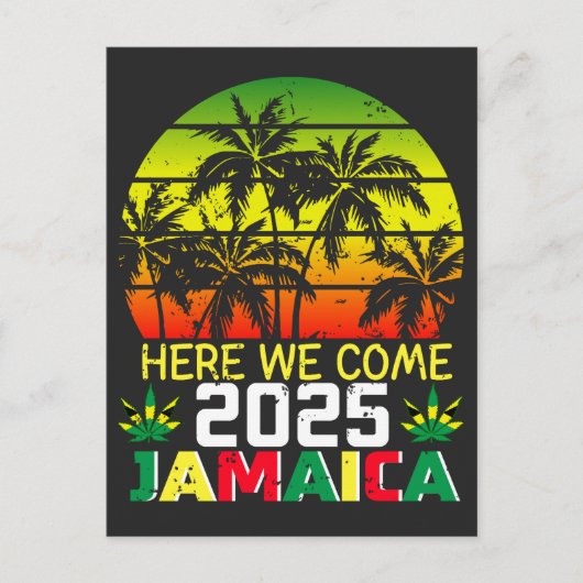 Jamaica 2025 - Hier komen we Briefkaart (Voorkant)