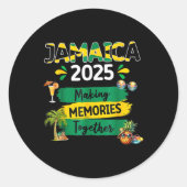 Jamaica 2025 Vakantie reis Matching Family Squad G Ronde Sticker (Voorkant)