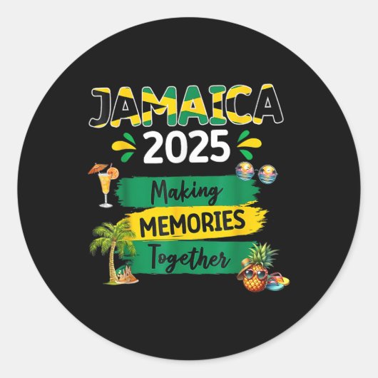 Jamaica 2025 Vakantie reis Matching Family Squad G Ronde Sticker (Voorkant)