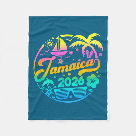 Jamaica 2026 Family Vacation Beach Matching Group Fleece Deken (Voorkant)