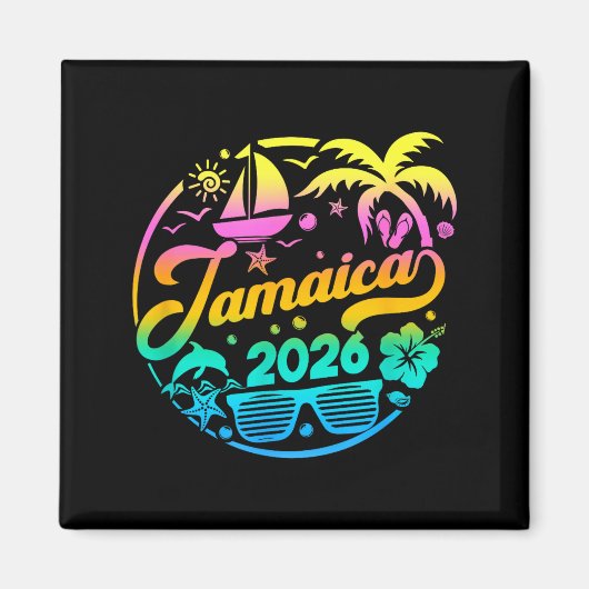 Jamaica 2026 Family Vacation Beach Matching Group  Magneet (Voorkant)